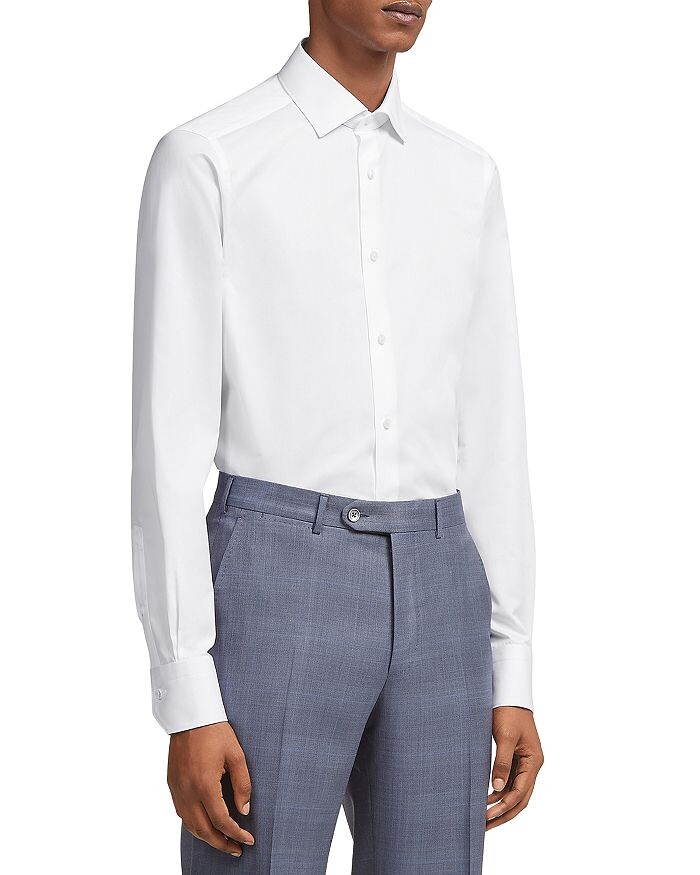 

Рубашка Trecapi Tailored Fit с длинным рукавом в мелкую полоску Zegna