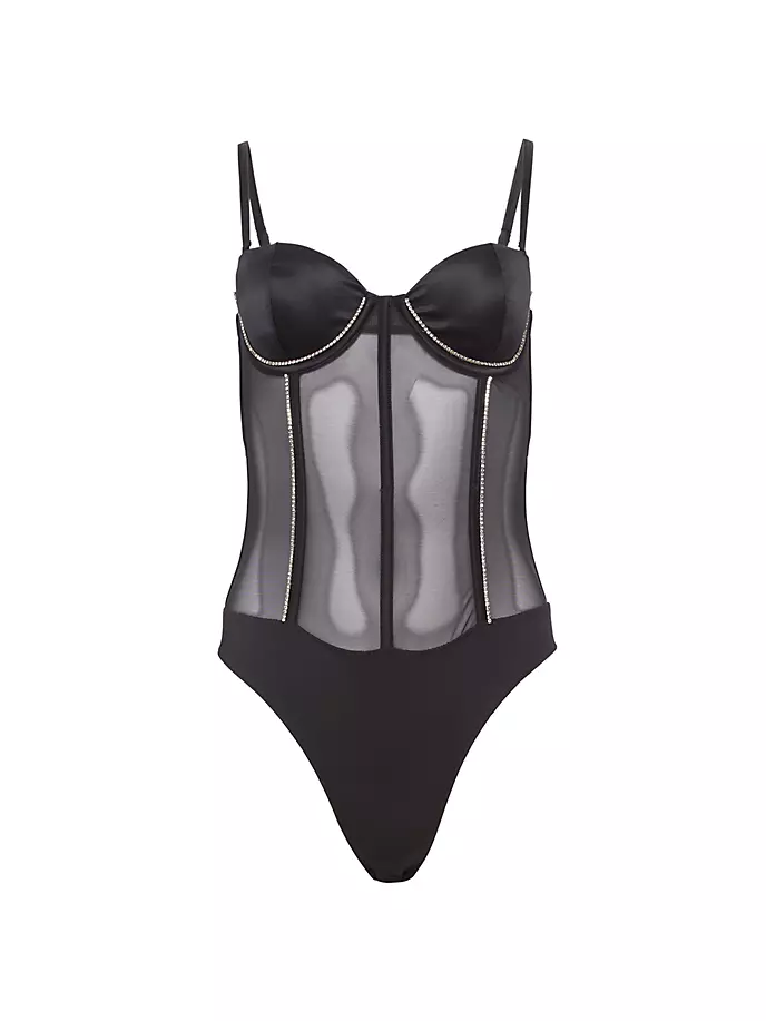 

Боди с блестящими стразами Fleur Du Mal, черный