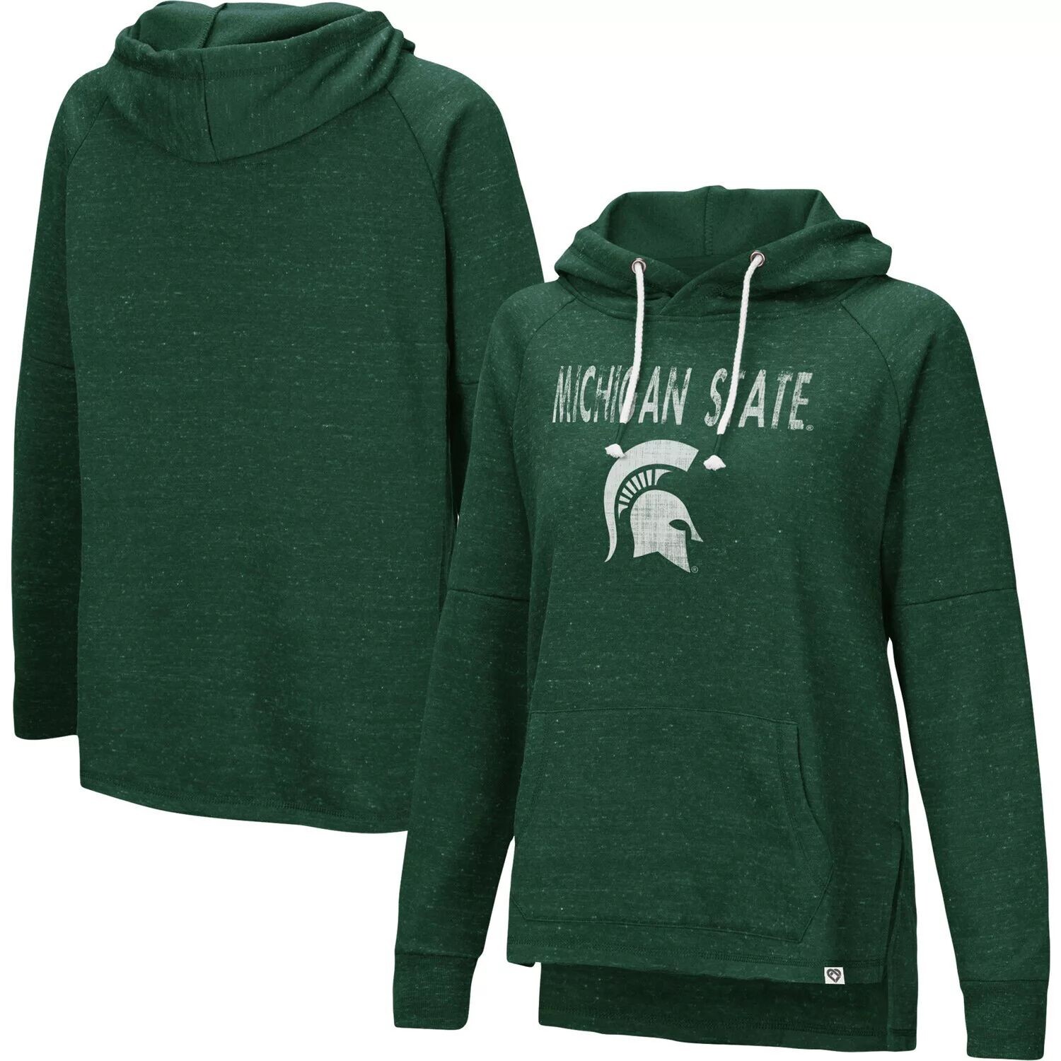 

Женский пуловер с капюшоном Colosseum Green Michigan State Spartans Nollie Raglan Slub Colosseum