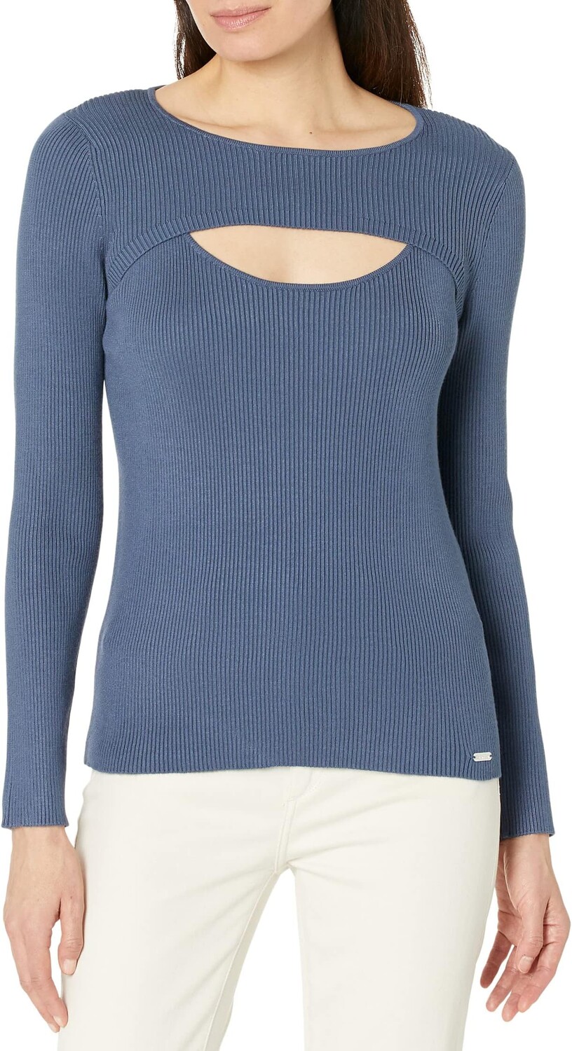 

Свитер Long Sleeve with Cutout At Front Calvin Klein, цвет Oceana