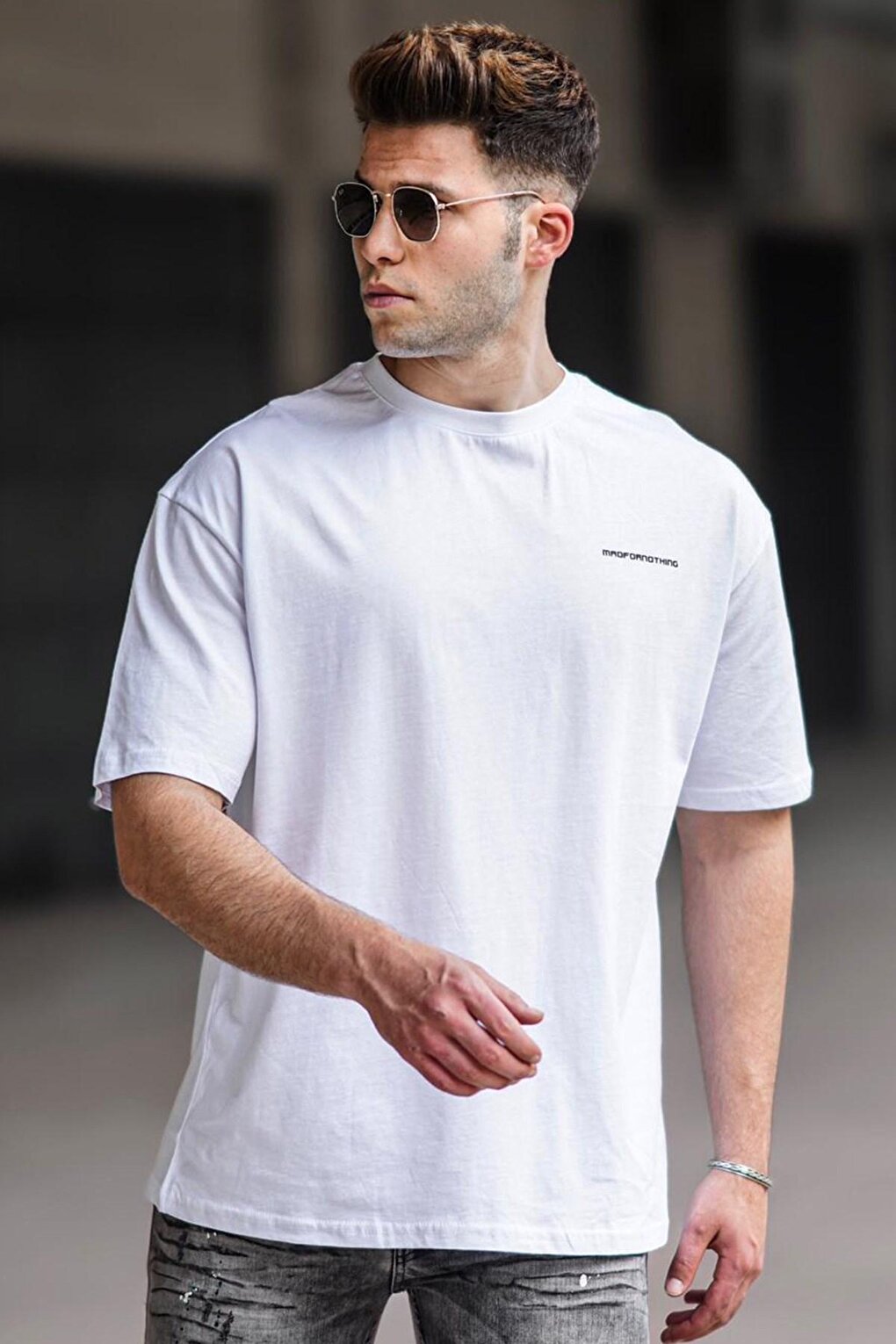 Белая мужская футболка 5273 MADMEXT