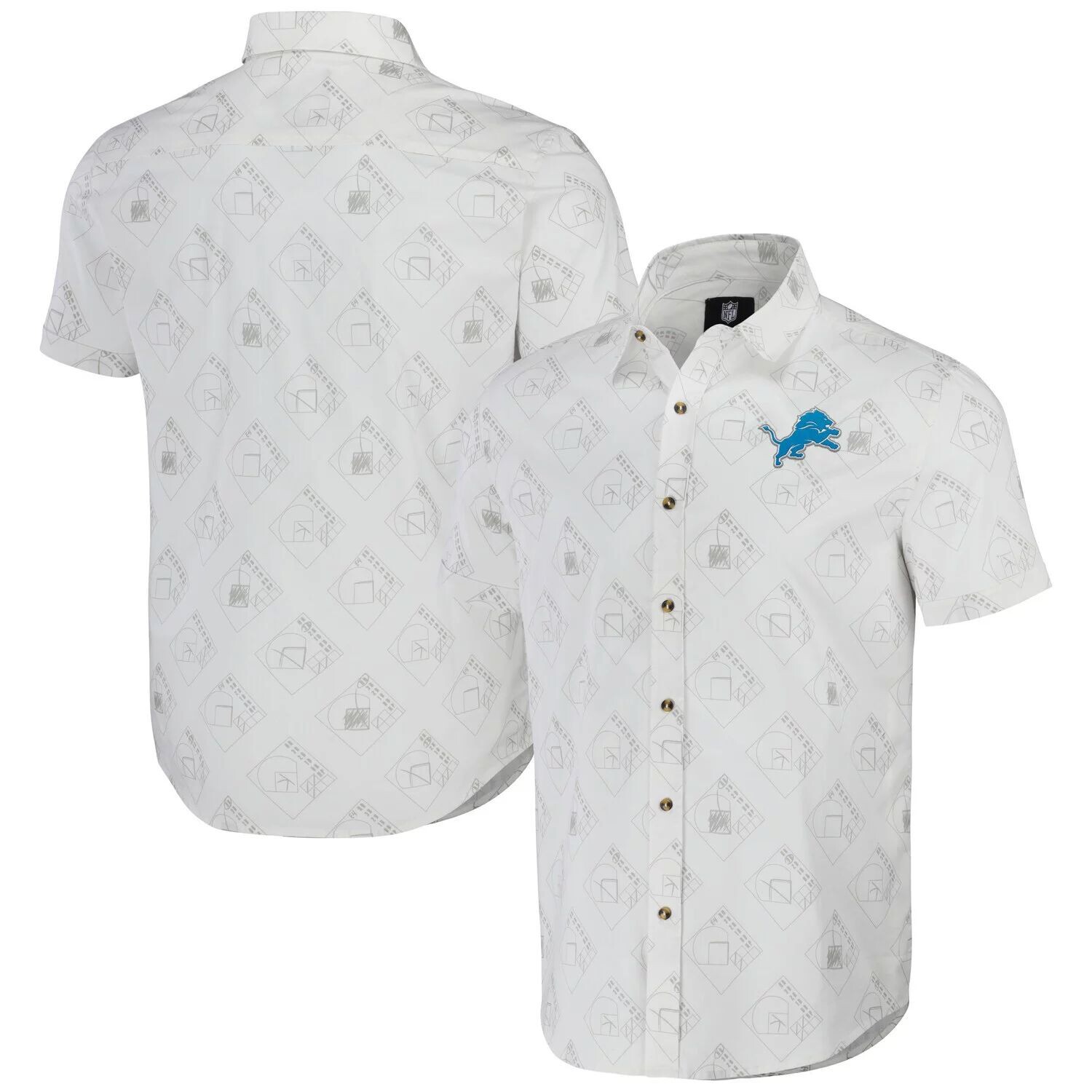 

Мужская коллекция NFL x Darius Rucker от Fanatics White Detroit Lions из тканой рубашки на пуговицах с короткими рукавами