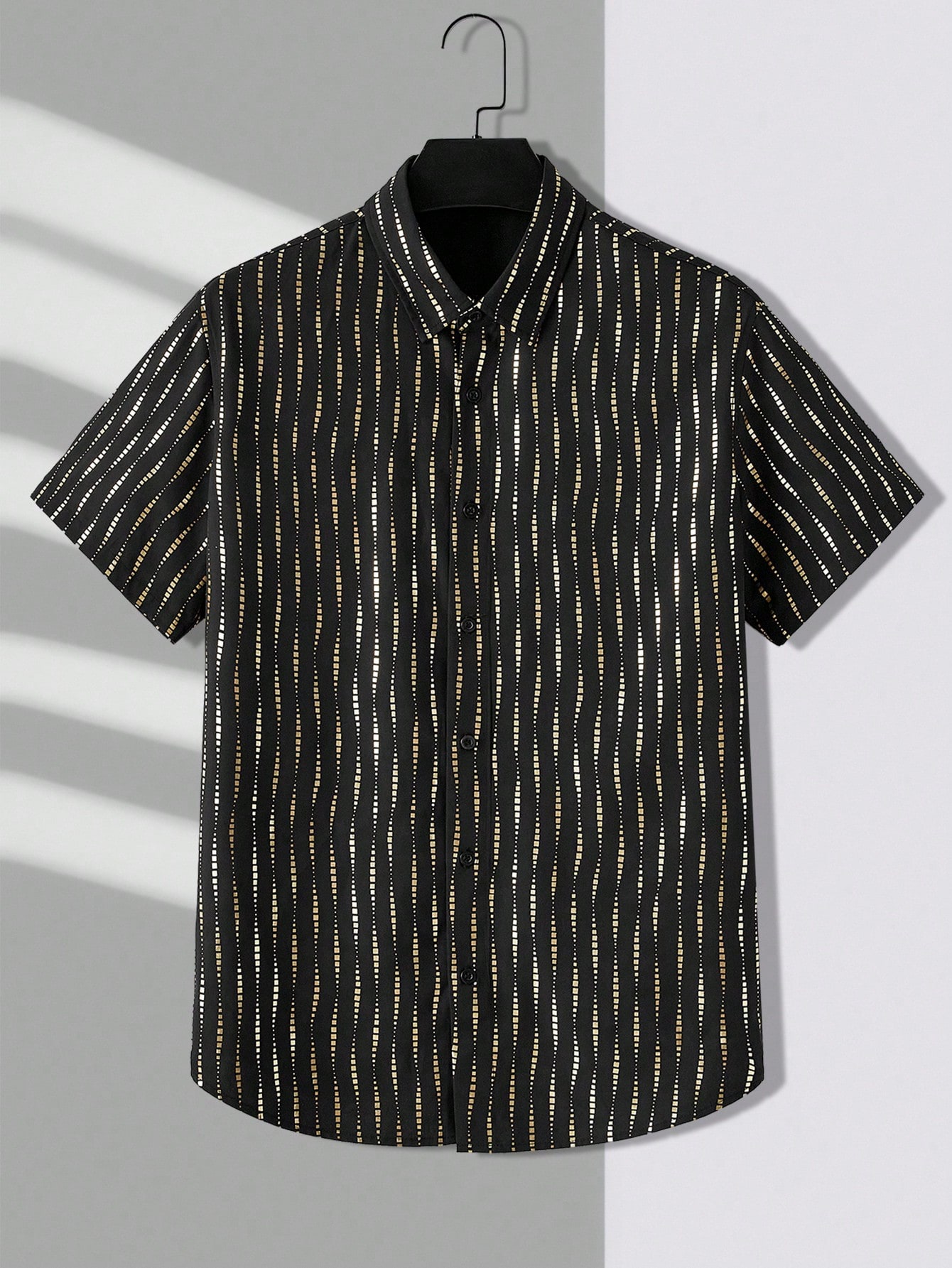 Мужская тканая повседневная рубашка с коротким рукавом Manfinity AFTRDRK, черный цена и фото