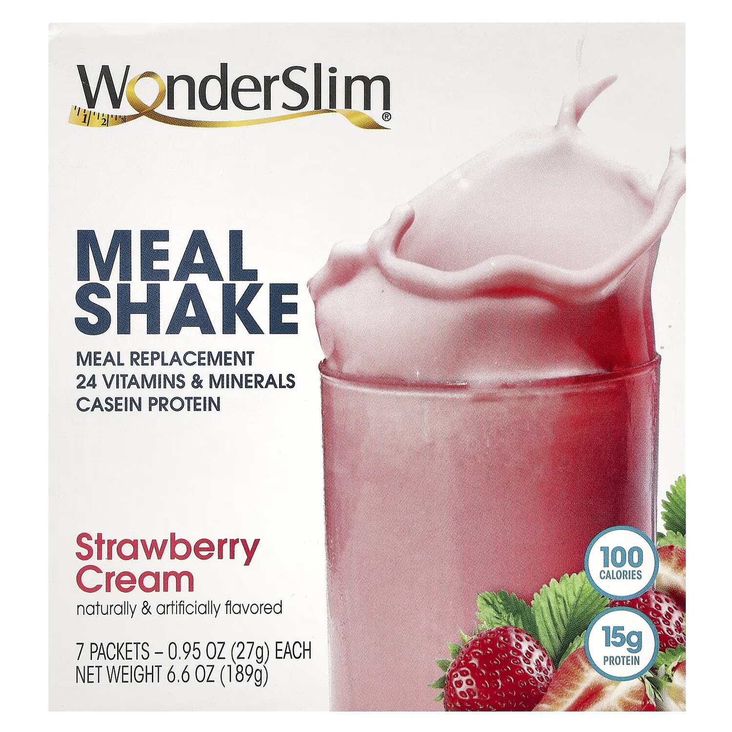 

WonderSlim Meal Shake Strawberry Cream 7 пакетов по 0,95 унции (27 г) каждый