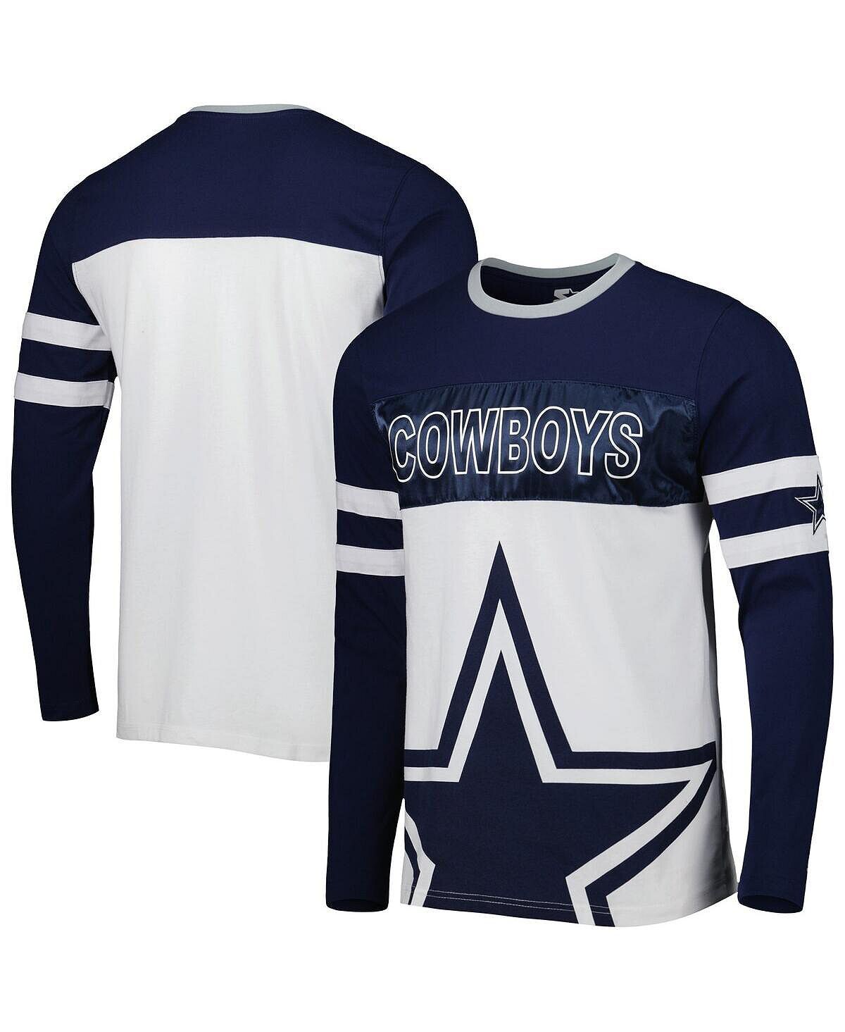 

Мужская темно-синяя белая футболка с длинным рукавом Dallas Cowboys Halftime Starter