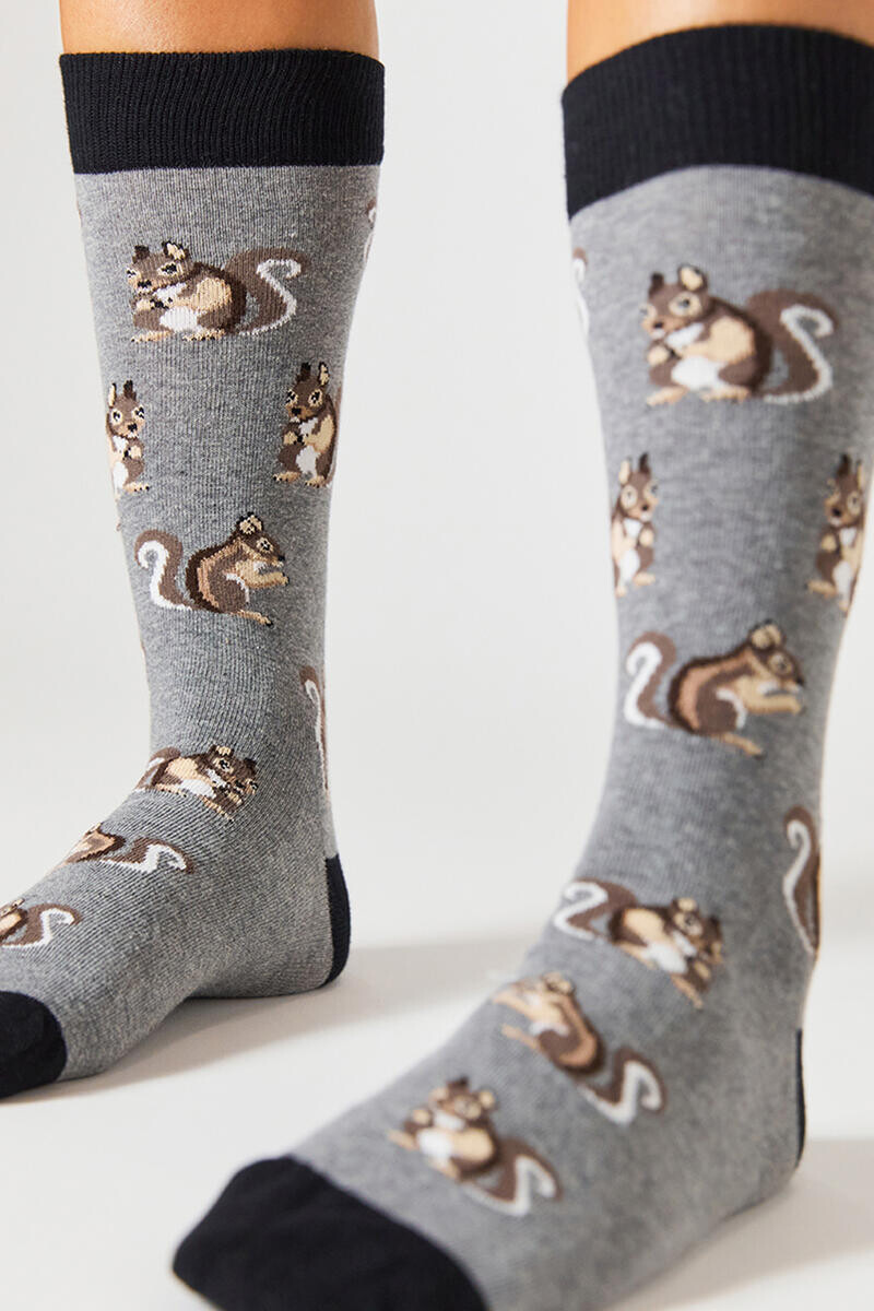 

Серые высокие носки из органического хлопка Besocks, серый