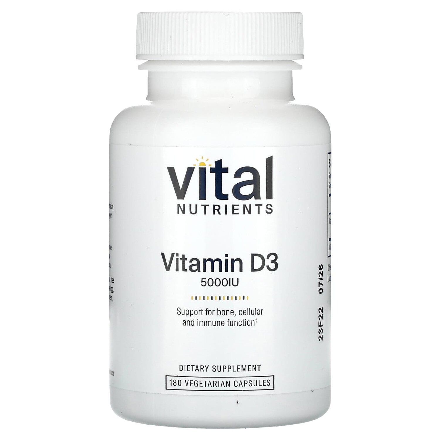

Витамин D3, 5000 МЕ, 180 вегетарианских капсул, Vital Nutrients