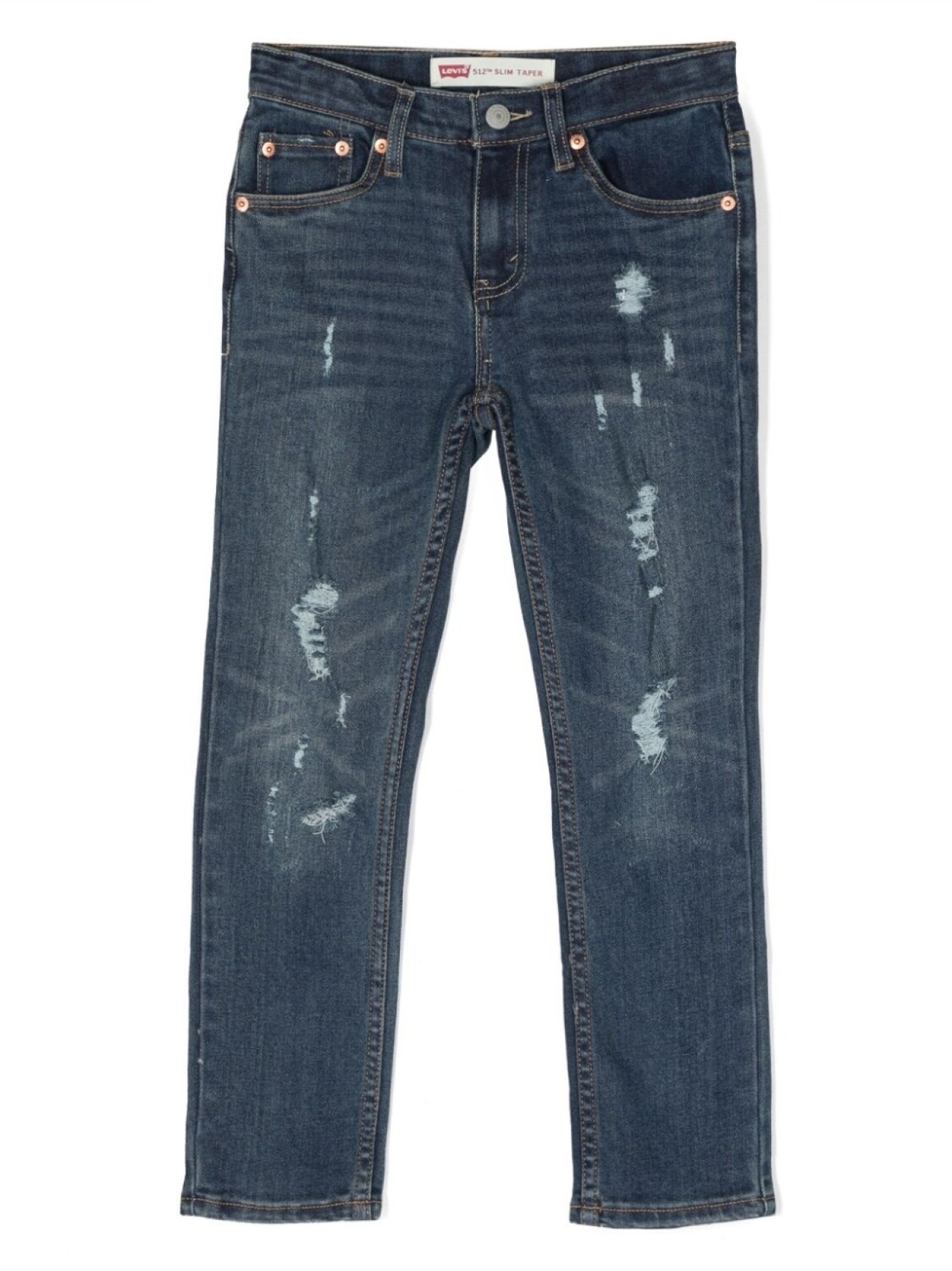 

Levi's Kids прямые джинсы с эффектом потертости, синий