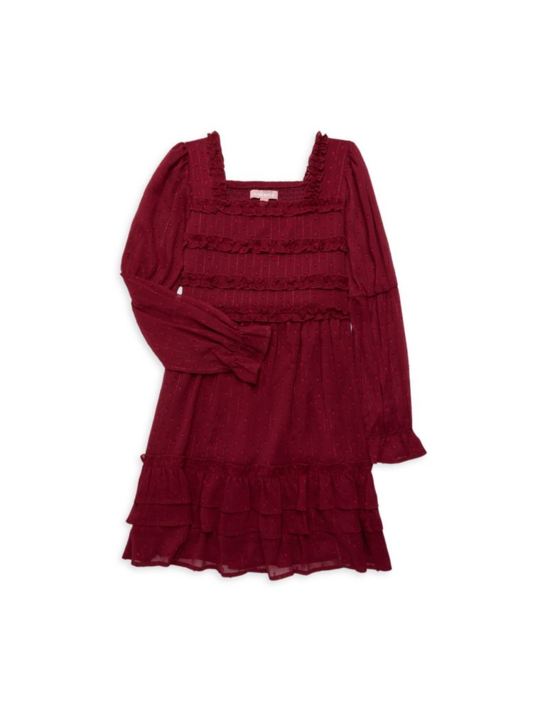 цена Платье с рюшами в горошек для маленькой девочки Bcbgirls, цвет Cranberry