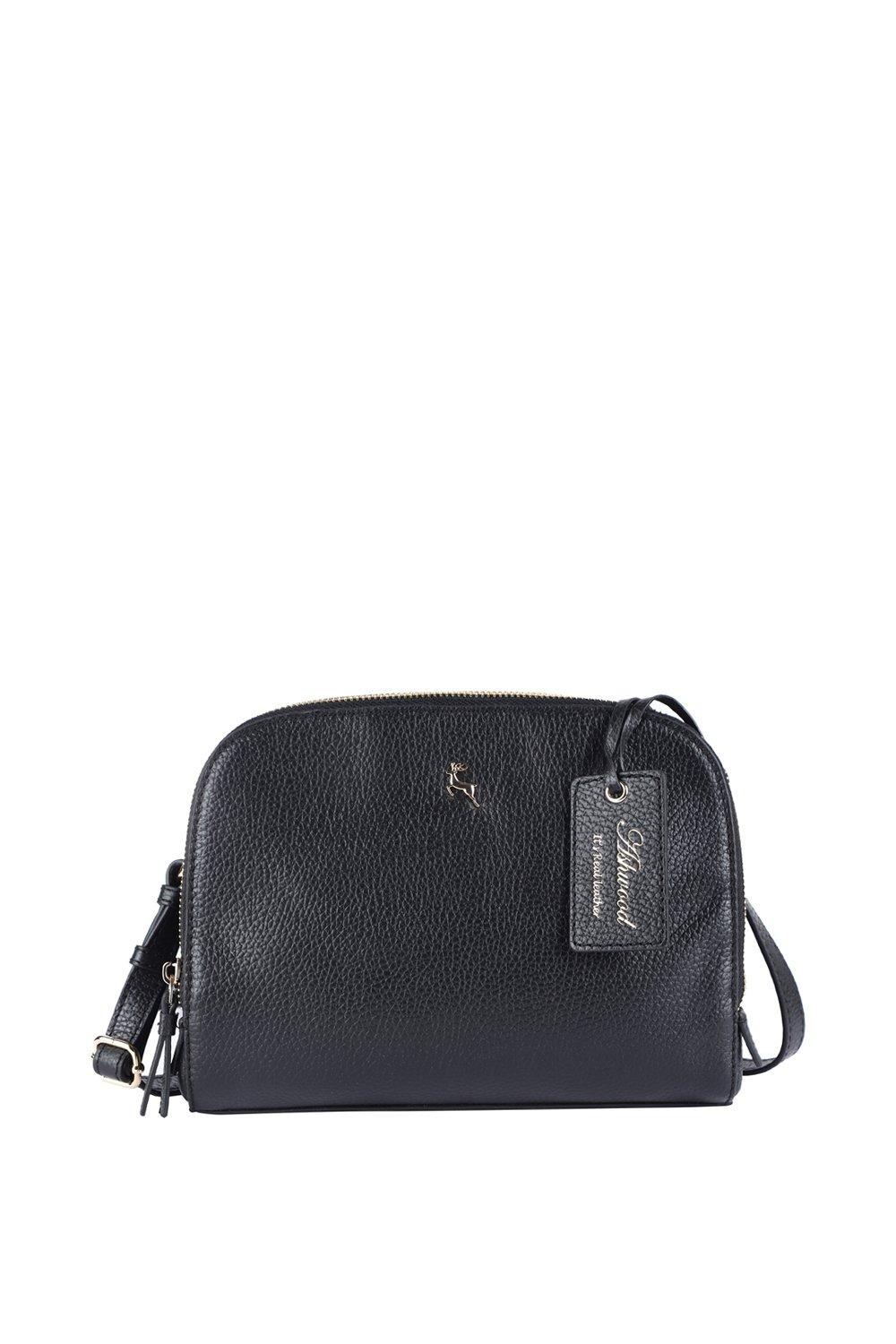 'Классическая' кожаная трехсекционная сумка через плечо Ashwood Leather, черный