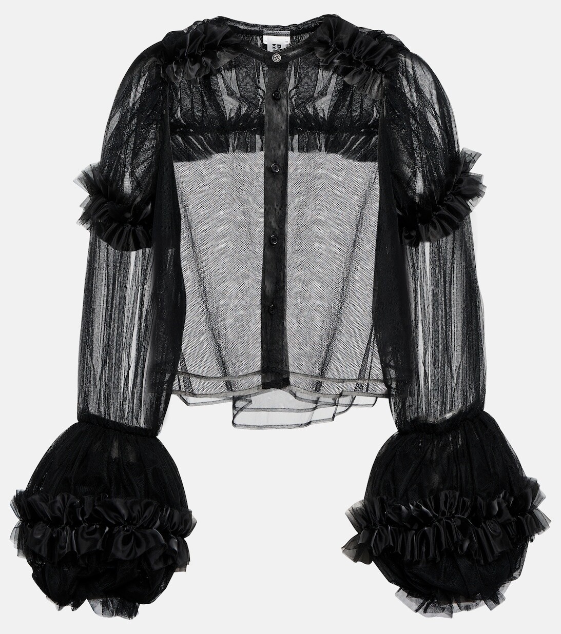 

Топ с отделкой из тюля NOIR KEI NINOMIYA, черный