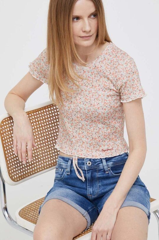 

Хлопковая футболка Pepe Jeans, оранжевый