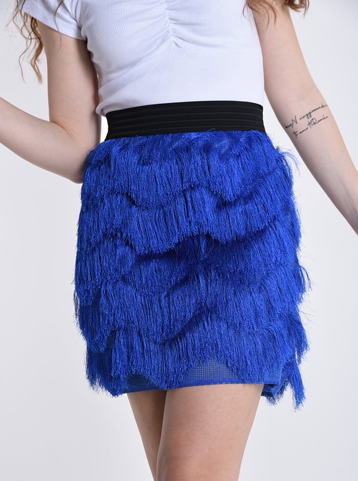 

Мини-юбка с бахромой, цвет Electric blue