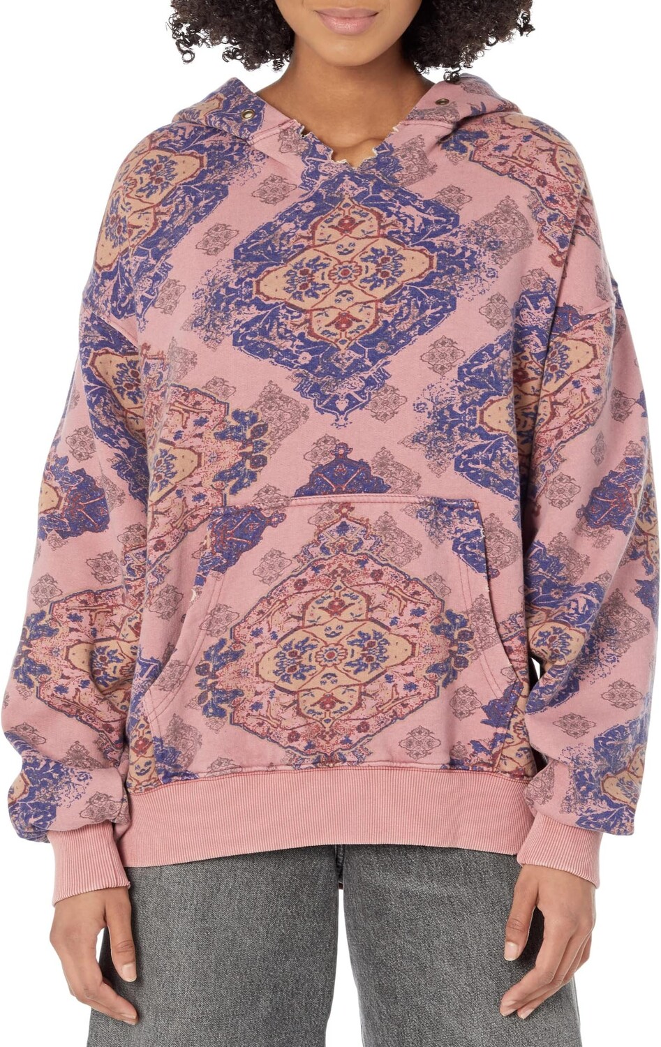 

Худи Free People Printed Its A Vibe Hoodie, цвет Desert Rose Combo
