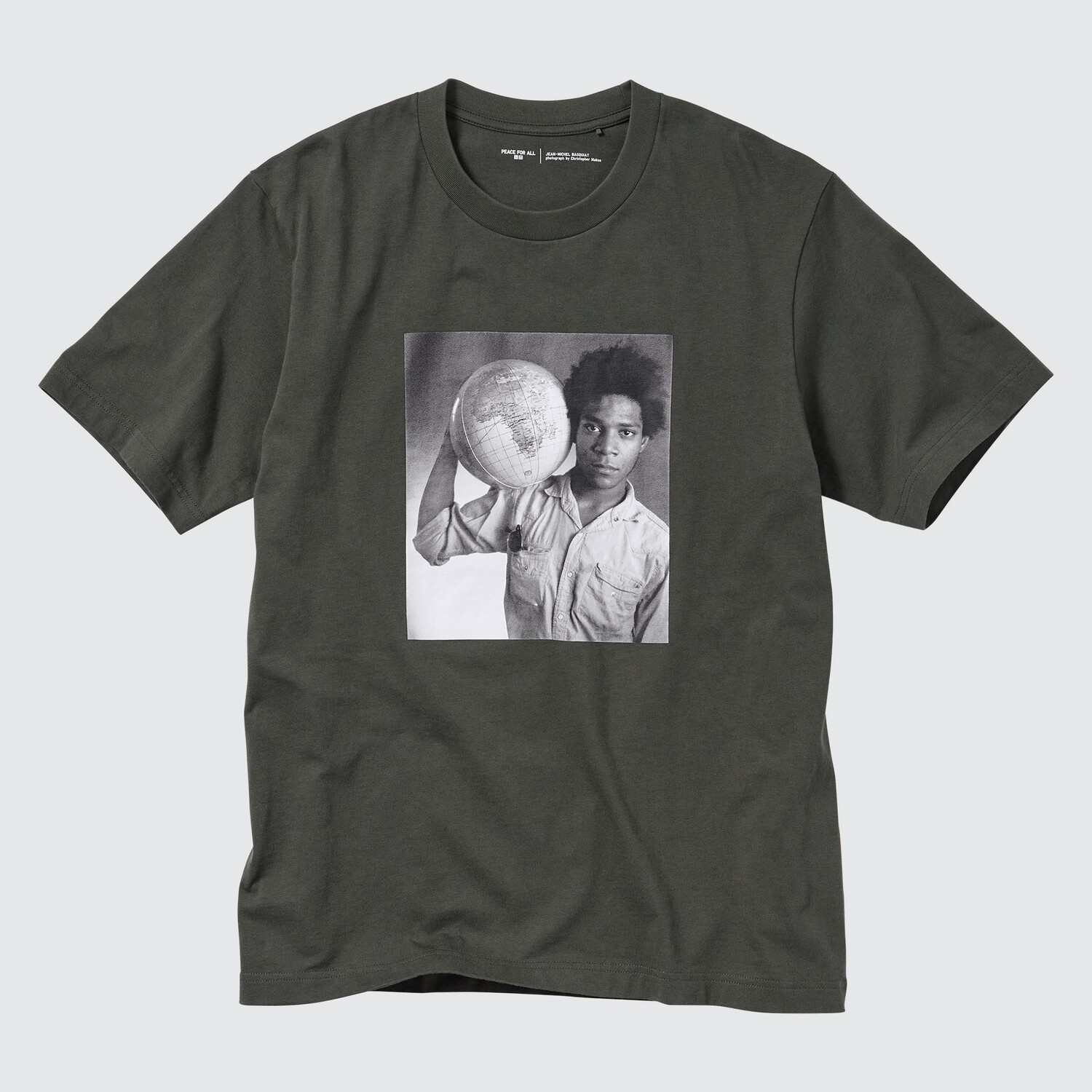 

Футболка Uniqlo Peace For All Basquiat с коротким рукавом и рисунком, темно-серый