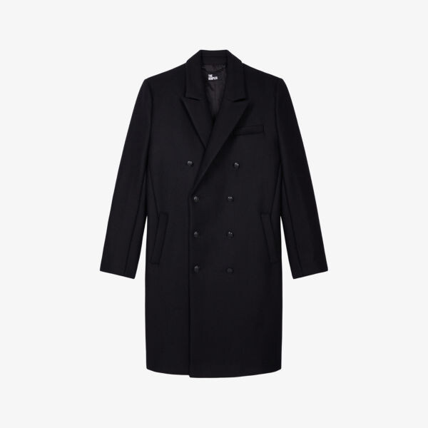

Двубортное пальто из смесовой шерсти The Kooples, черный