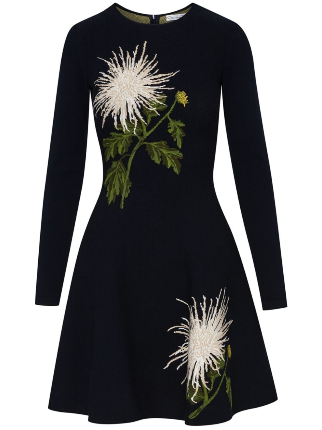 

Oscar de la Renta жаккардовое платье мини Chrysanthemum, синий