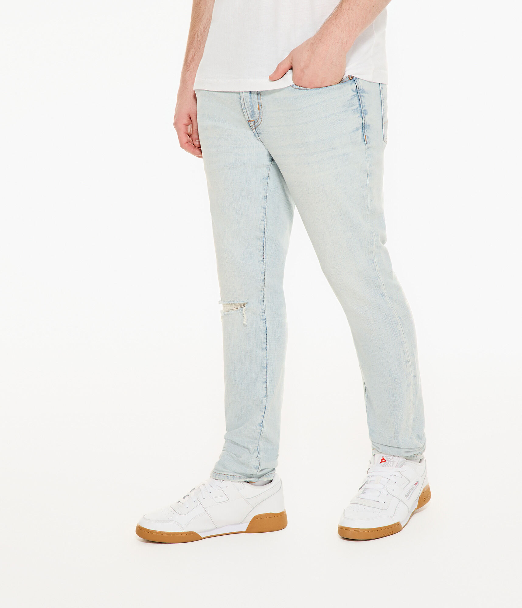 Супер узкие джинсы Aeropostale, синий джинсы с потертостями 44 размер