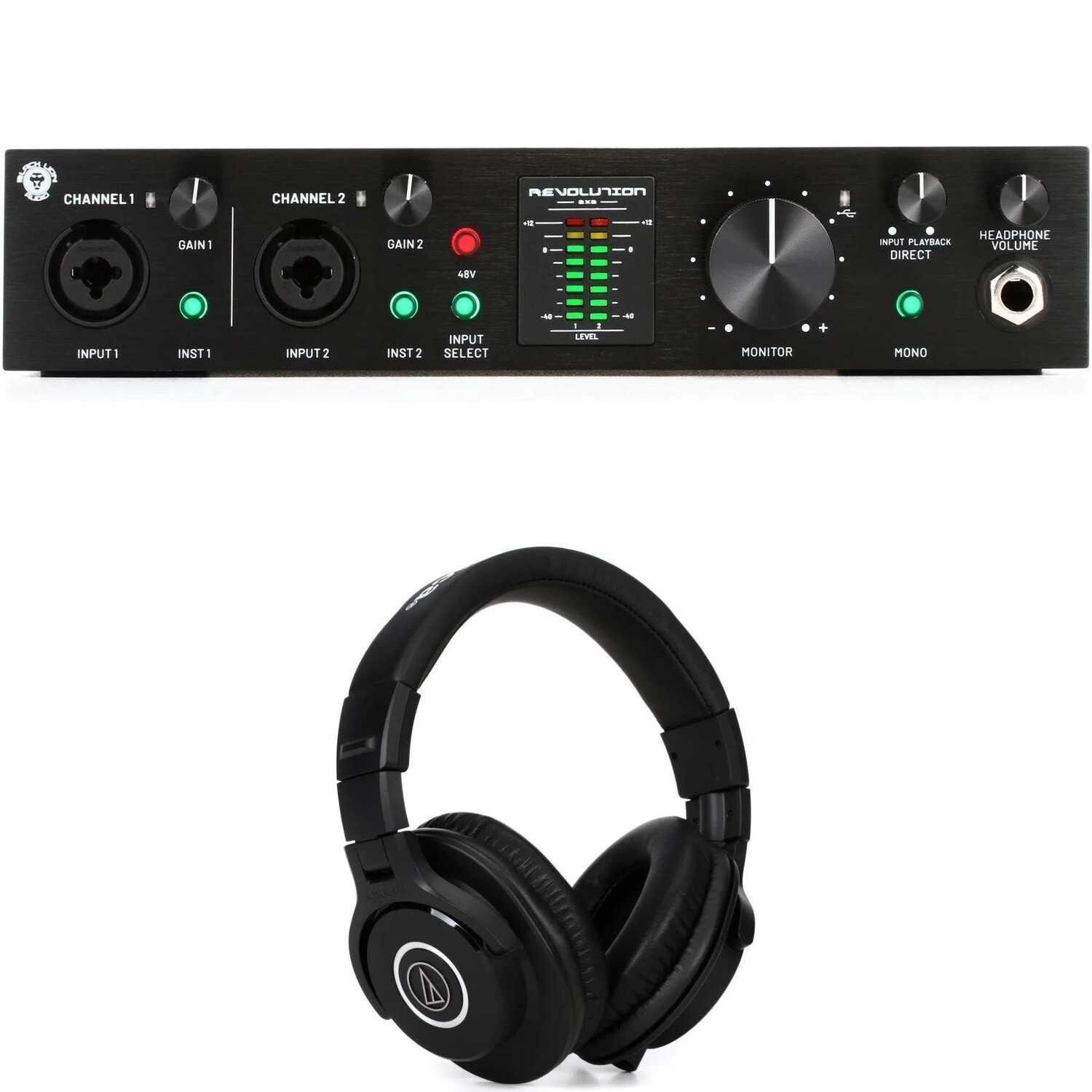 

Новый USB-аудиоинтерфейс и наушники Black Lion Audio Revolution 2x2