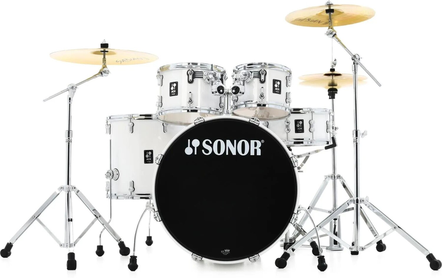 

Комплект из 5 корпусов Sonor AQ1 Stage с фурнитурой — белый рояль