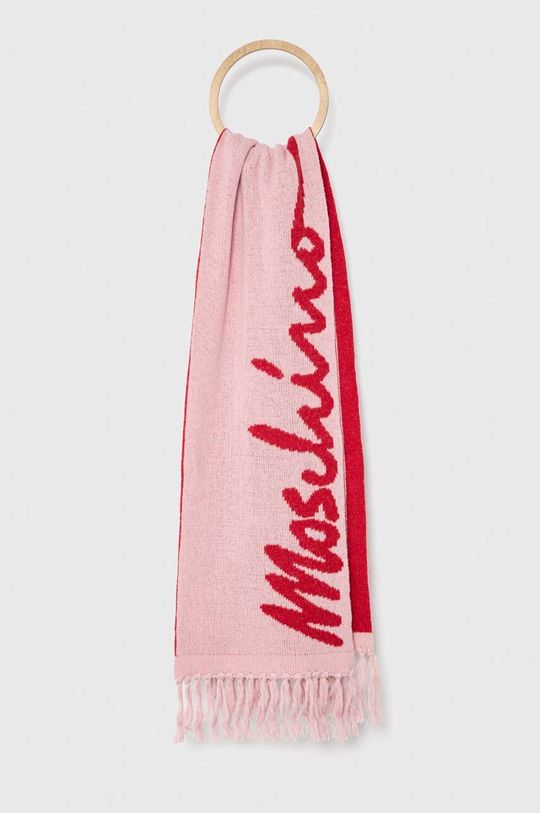 Шерстяной шарф Moschino, розовый jnby розовый шерстяной шарф jnby
