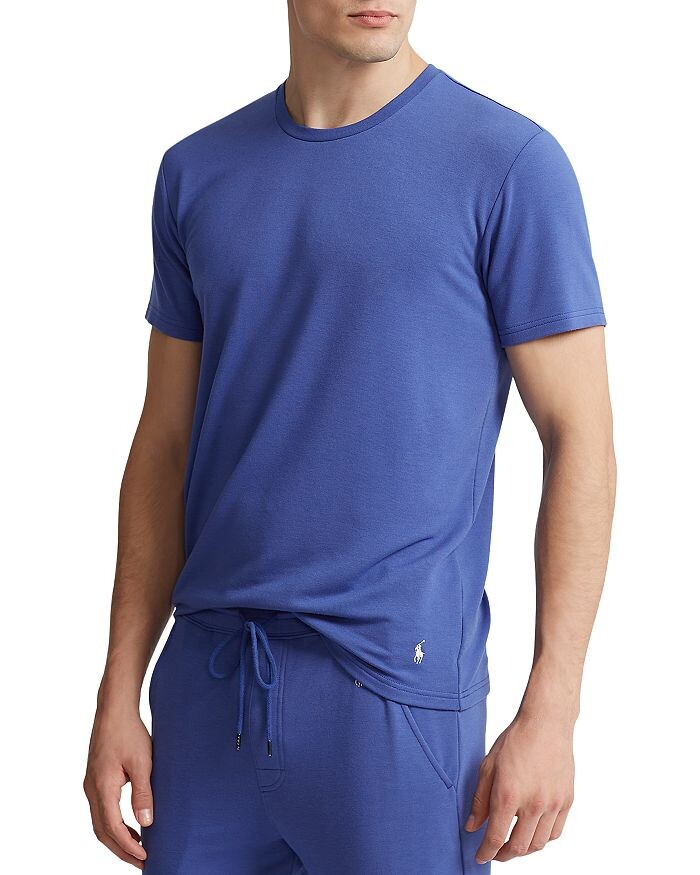 

Эластичная махровая однотонная футболка для сна Polo Ralph Lauren, Синий