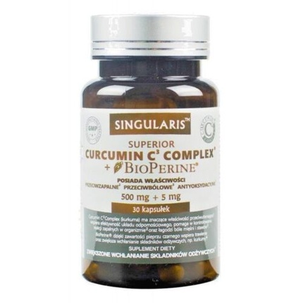 цена Комплекс куркумина C3 + биоперин, 30 капсул, куркума, противовоспалительные и антиоксидантные свойства, Singularis