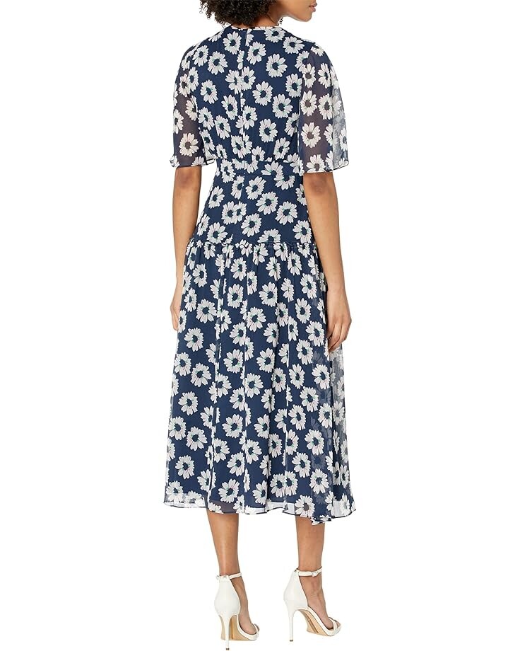

Платье Ted Baker Marllee Fit-and-Flare Tiered Midi Dress, цвет Dark Navy