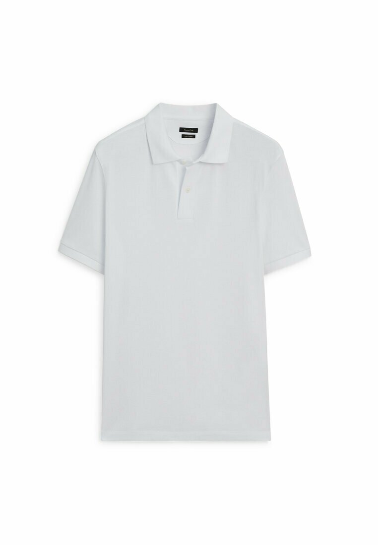 Рубашка-поло MICROTEXTURED Massimo Dutti, цвет white