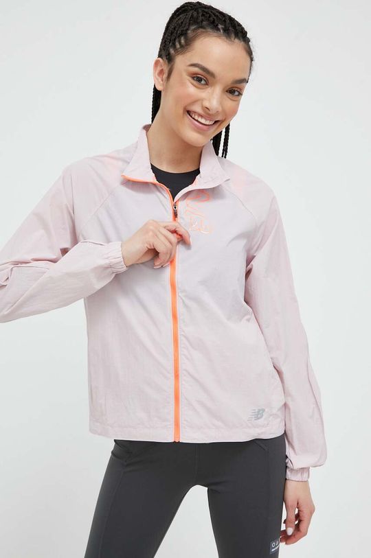 Беговая куртка Impact Run Light Pack с принтом New Balance, розовый