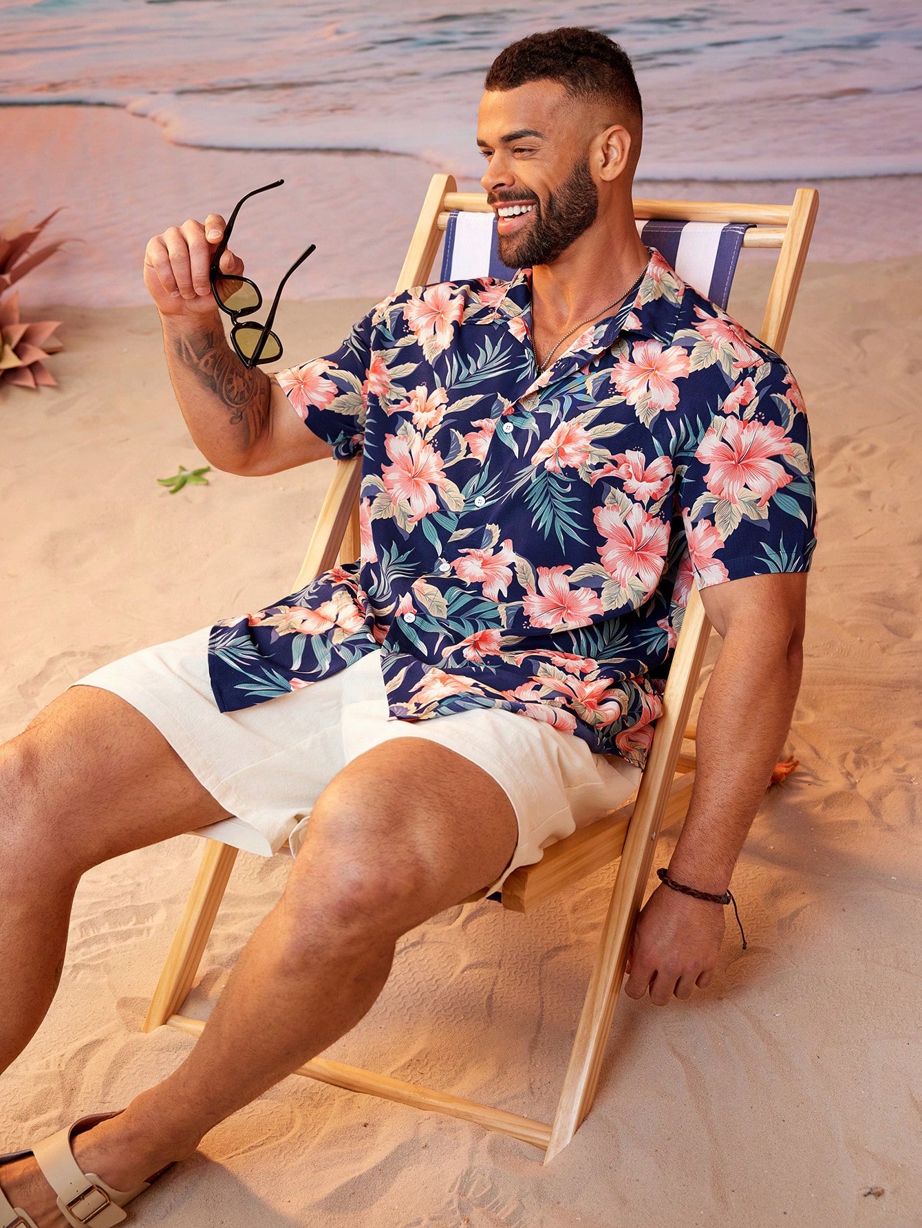 Manfinity RSRT Мужская повседневная рубашка на пуговицах с короткими рукавами и тканым цветочным принтом больших размеров, многоцветный мужская повседневная гавайская рубашка винтажная гавайская пляжная крутая повседневная рубашка оверсайз с короткими рукавами и забавным