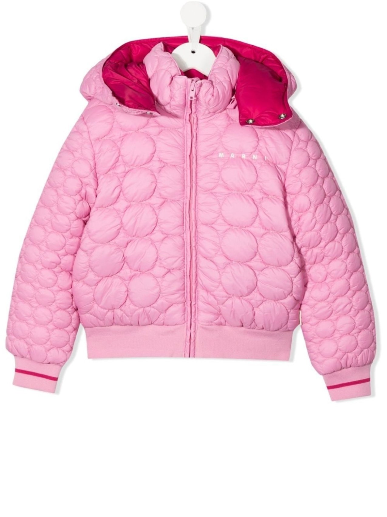 

Marni Kids пуховик с длинными рукавами, розовый