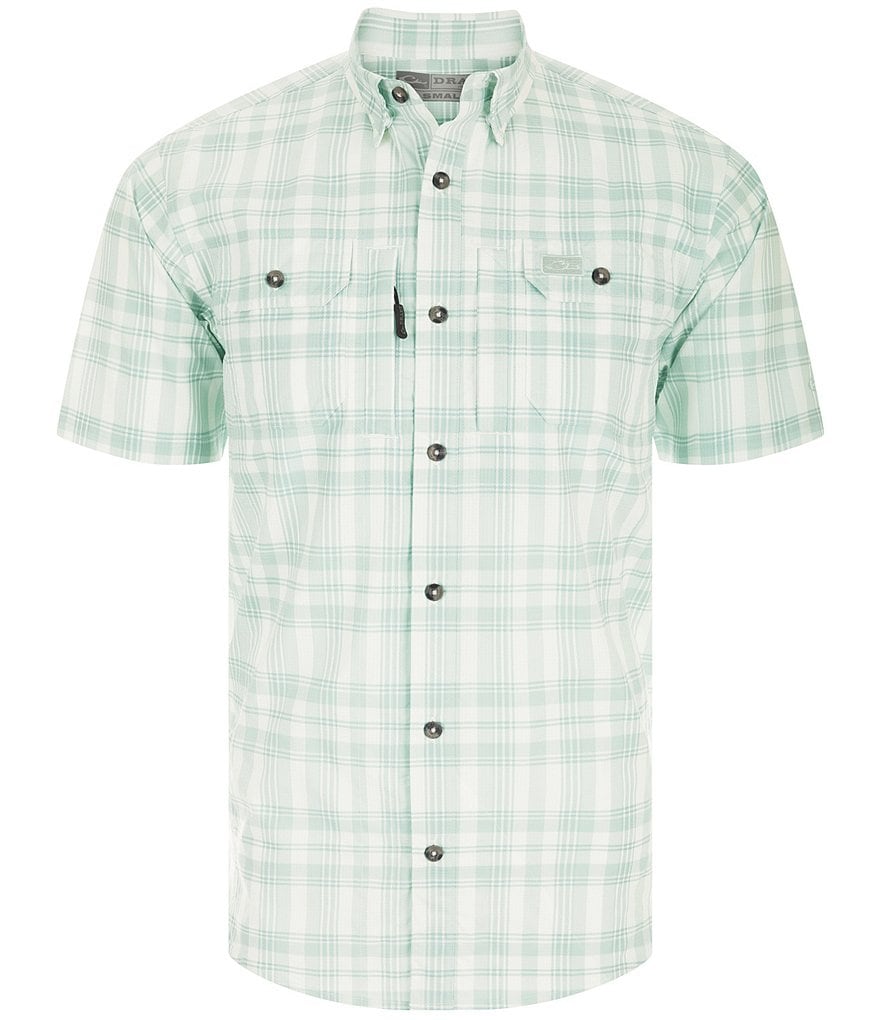 Drake Clothing Co. Рубашка в клетку с короткими рукавами Frat из ткани с выцветшей шотландкой, синий