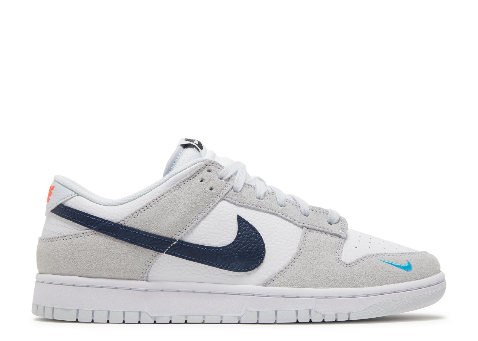 Кроссовки Nike Dunk Low 'Mini Swoosh - Football Grey Midnight Navy', серый низкие кроссовки air force 1 unisex nike цвет white midnight navy football grey