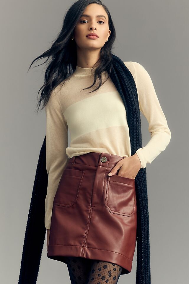 

Мини-юбка Maeve Colette из искусственной кожи, темно-красный
