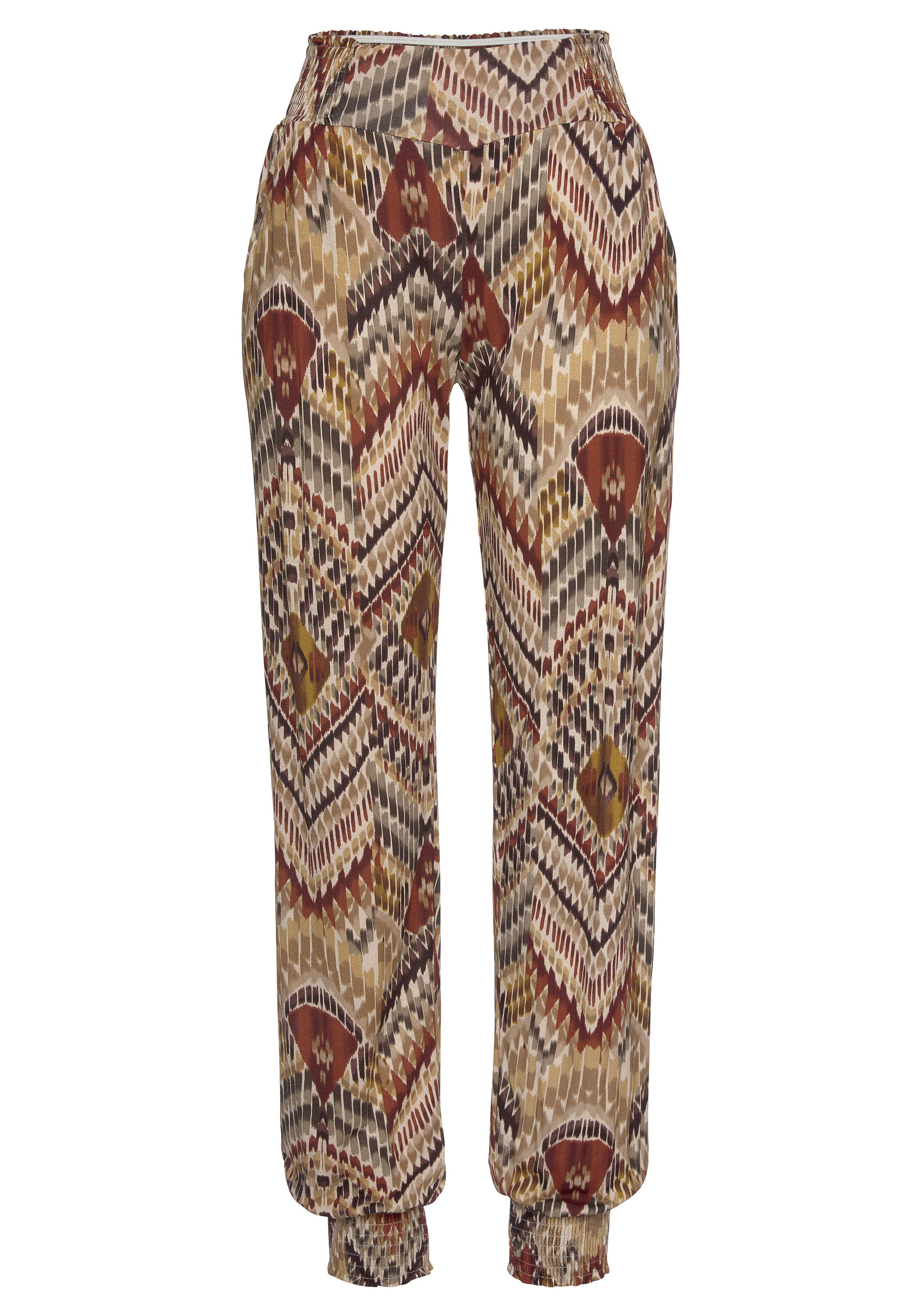 Брюки LASCANA Jerseyhose, цвет braun-bedruckt тканевые брюки lascana active цвет braun