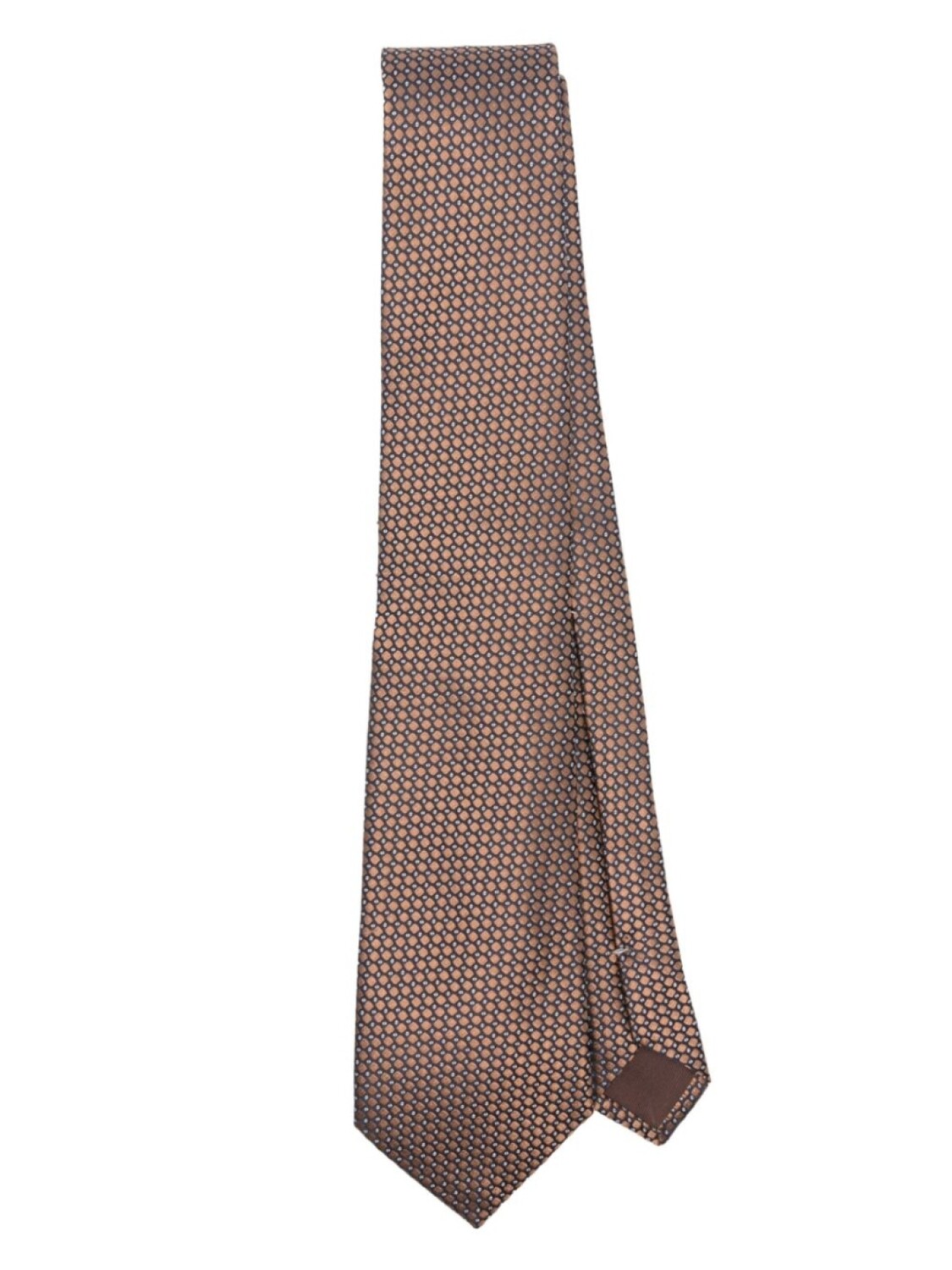 

Canali шелковый галстук с жаккардовым узором, коричневый