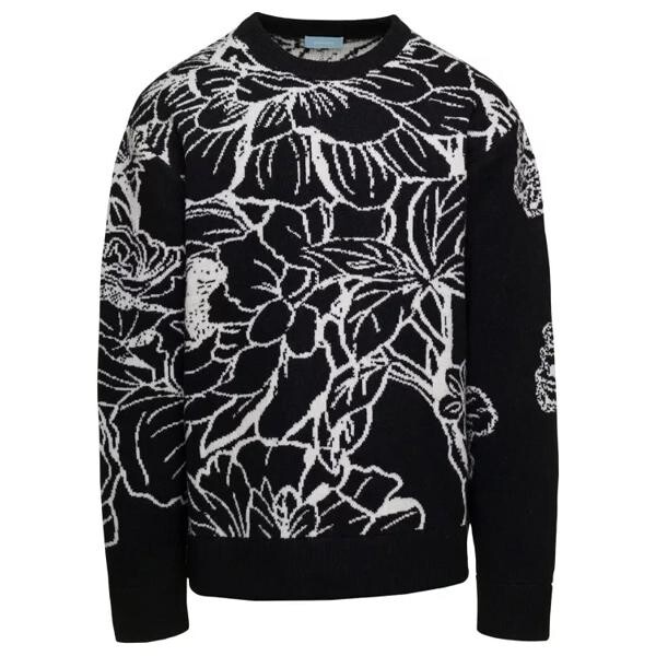 

Свитер knit crewneck sweater flowers 3.Paradis, черный