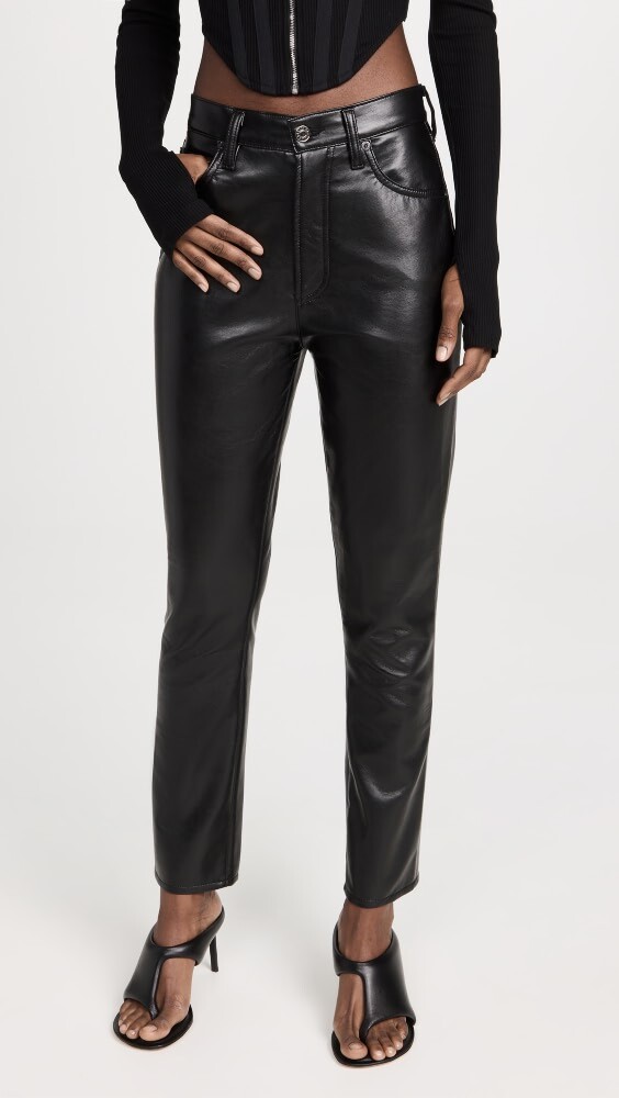 

Джинсы AGOLDE Recycled Leather Riley Long High Rise Straight