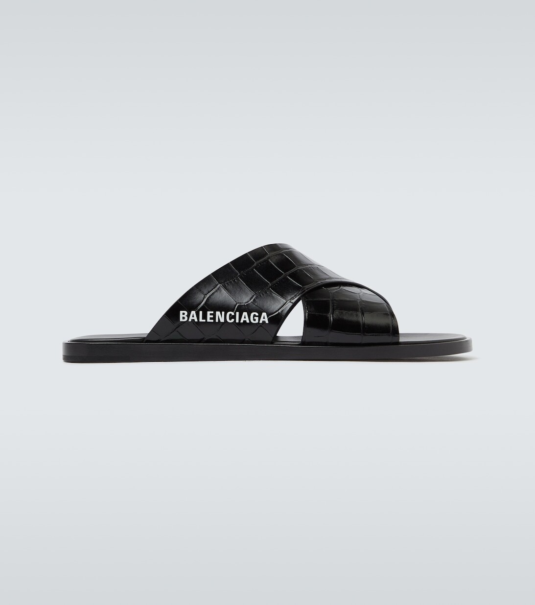 

Кожаные сандалии с логотипом Balenciaga, черный