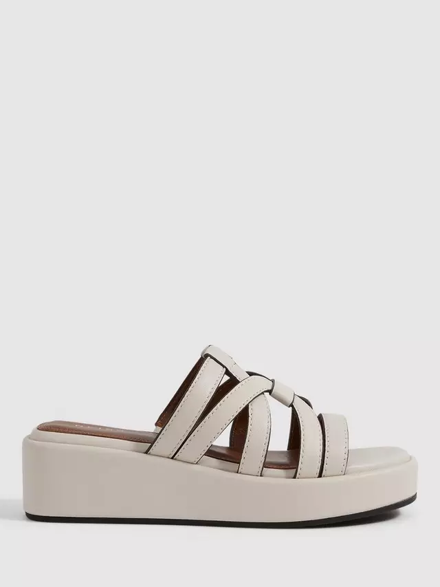 

Сандалии Reiss Naya Leather Platform, белый