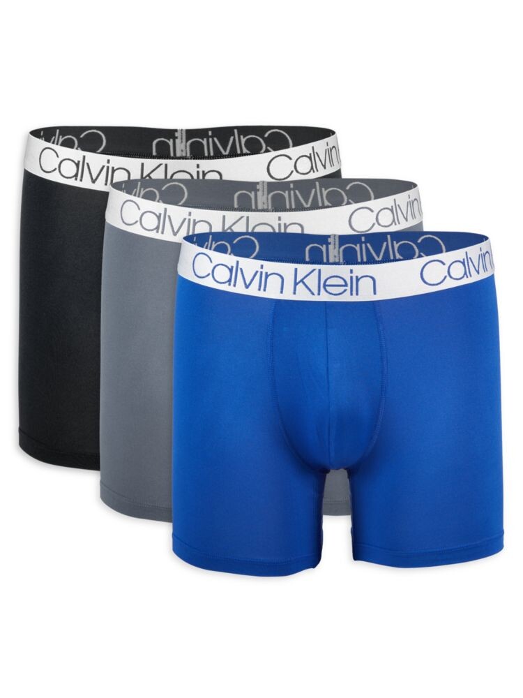 

Ультрамягкие трусы-боксеры из трех штук Calvin Klein, цвет Black Grey Blue