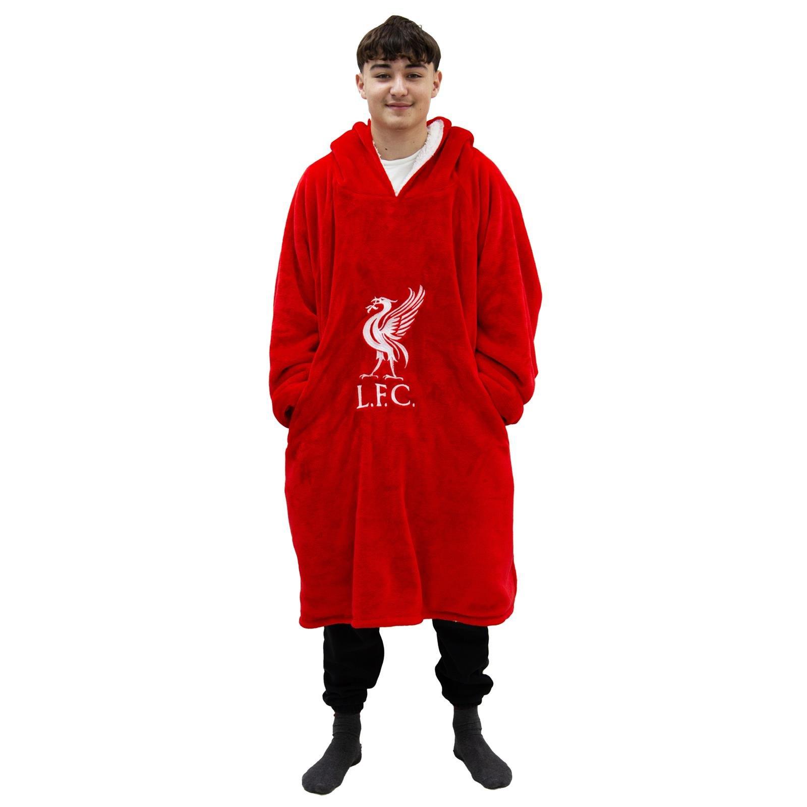 цена Одеяло с капюшоном для футбола «Ливерпуль», носимое одеяло с капюшоном OHS, красный