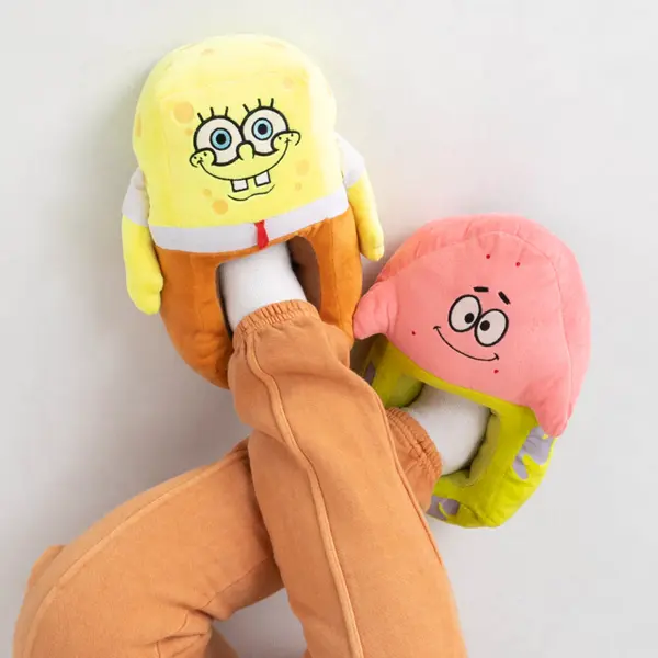 

SpongeBob SquarePants Плюшевые тапочки Губка Боб и Патрик, мультиколор
