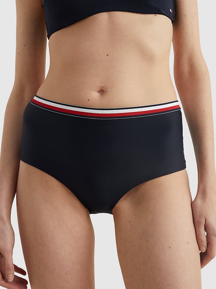 

Полосатое бикини с высокой талией Tommy Hilfiger, Коричневый