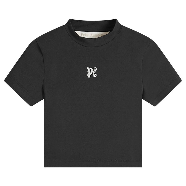 

Футболка Palm Angels Monogram Baby Tee, цвет Black/Off White