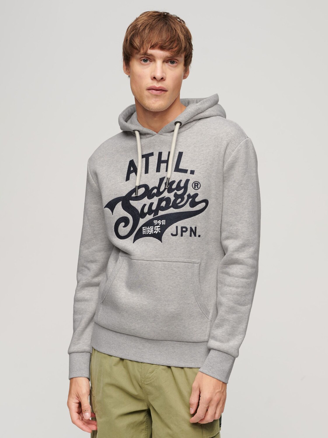 

Толстовка с рисунком Athletic Script Superdry, ледниковый серый мергель