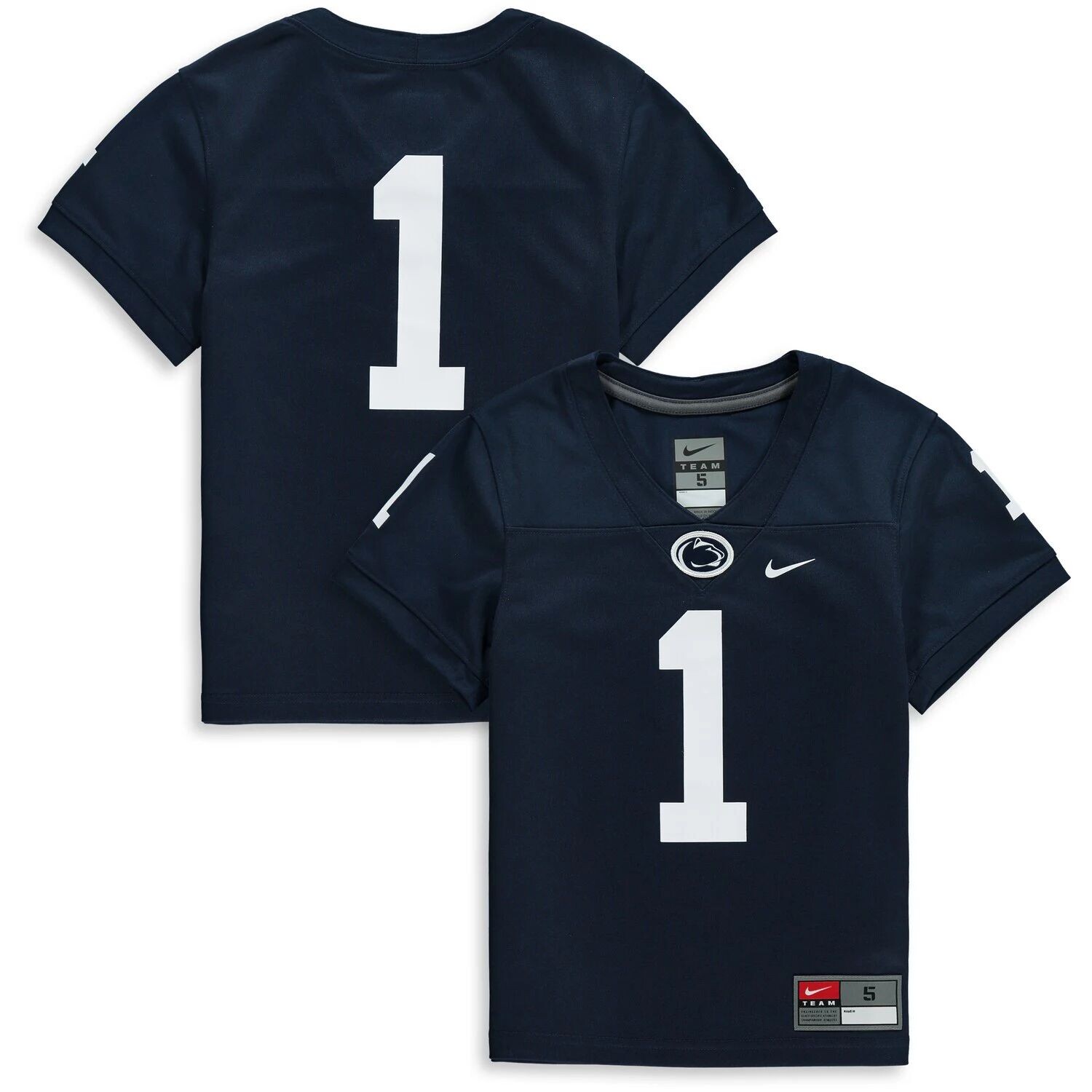 

Реплика футбольной майки команды Nike #1 для дошкольников Penn State Nittany Lions Team Nike