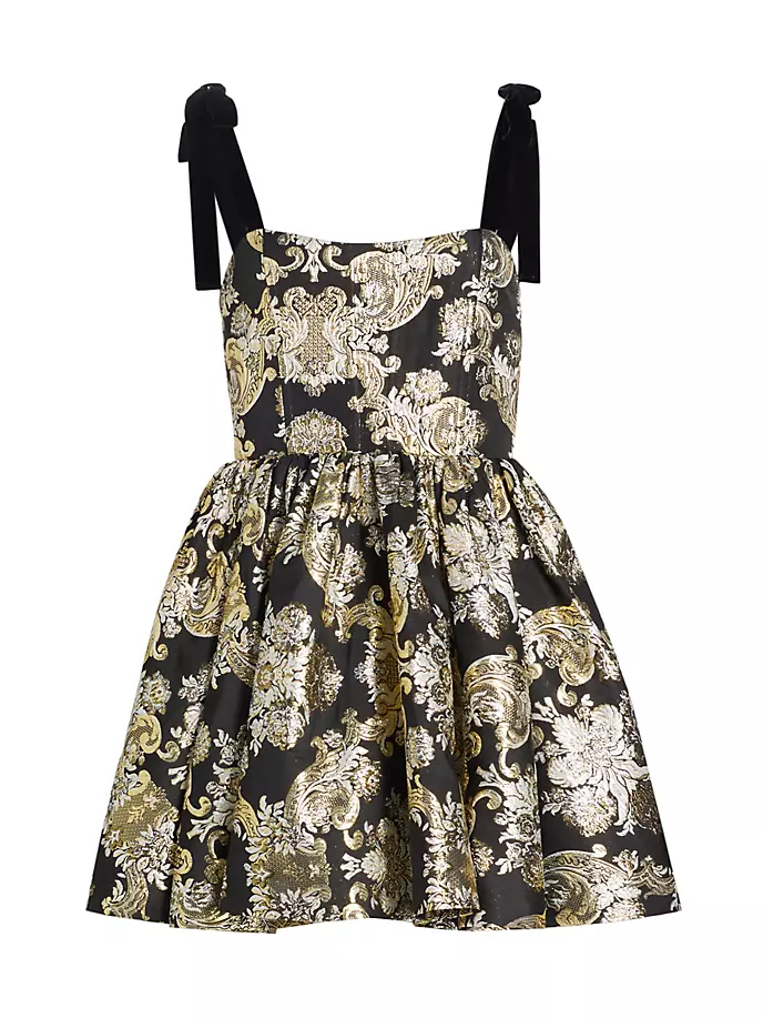 

Мини-платье Fay с жаккардовым корсетом Alice + Olivia, цвет black silver