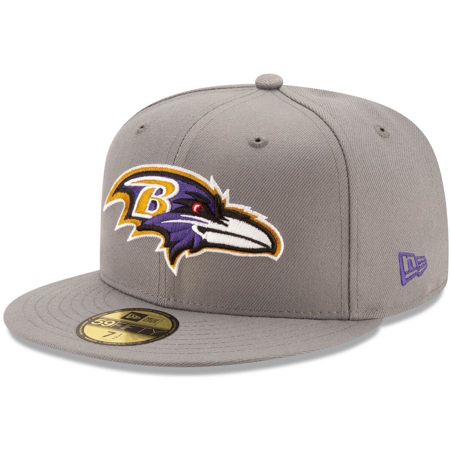 

Мужская приталенная шляпа New Era Graphite Baltimore Ravens Storm 59FIFTY